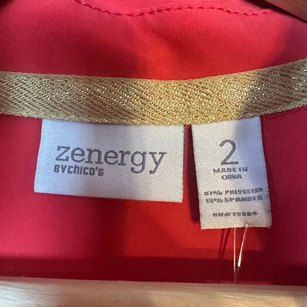 NWT Chico's Zenergy Neema Nadia Jacket Mai Tai Coral Red SZ 2 (Large/12) NEW - Picture 9 of 15